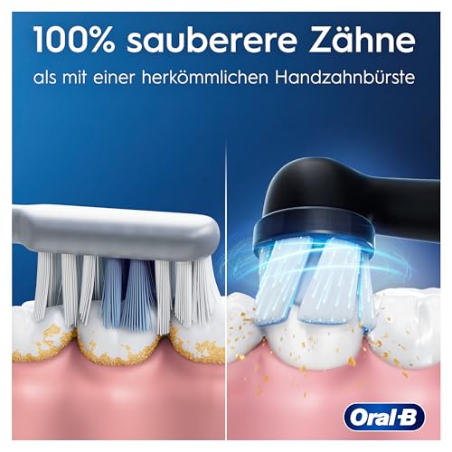 Oral-B iO Series 2 Elektrische Zahnbürste — Electric Toothbrush Inkl. 1 Aufsteckbürste, 3 Putzmodi für Zahnpflege, Magnet-Technologie, Reise-Etui, Aufsteckbürsten-Etui — Designed by Braun — Schwarz – Bild 3