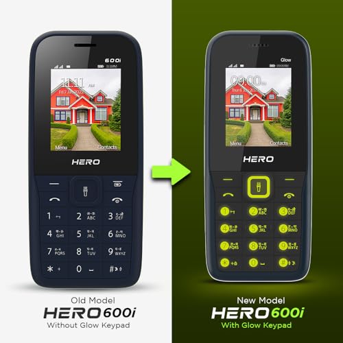 Image of Lava All-New Hero 600i Glow Keypad Mobile Phone with Long Lasting Battery | 10 Regional Language Support | Auto Call Recording | Wireless FM with Recording and 32 GB Expandable Storage | Blue Green