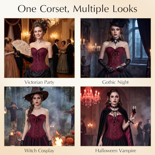 Image of frawirshau Women's Overbust Costume Corset Renaissance Victorian