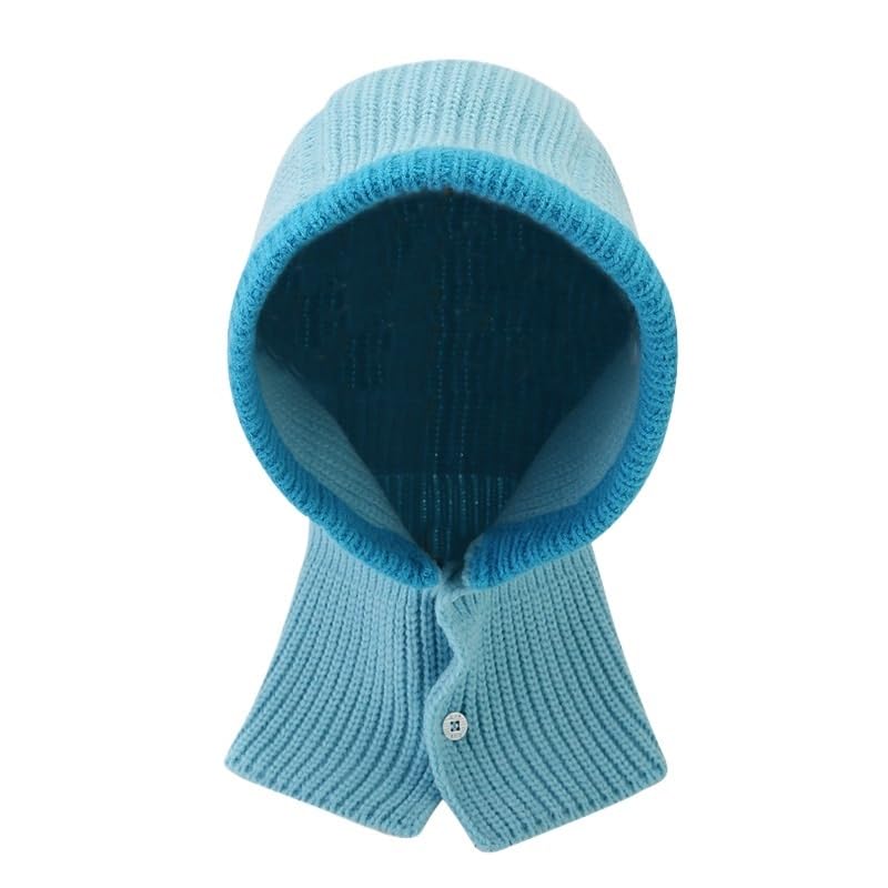 Gorro de invierno para hombre y mujer con protección para el cuello (azul lago)