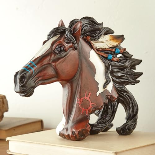BLACK FOREST DECOR War Paint Horse Bust Sculpture
