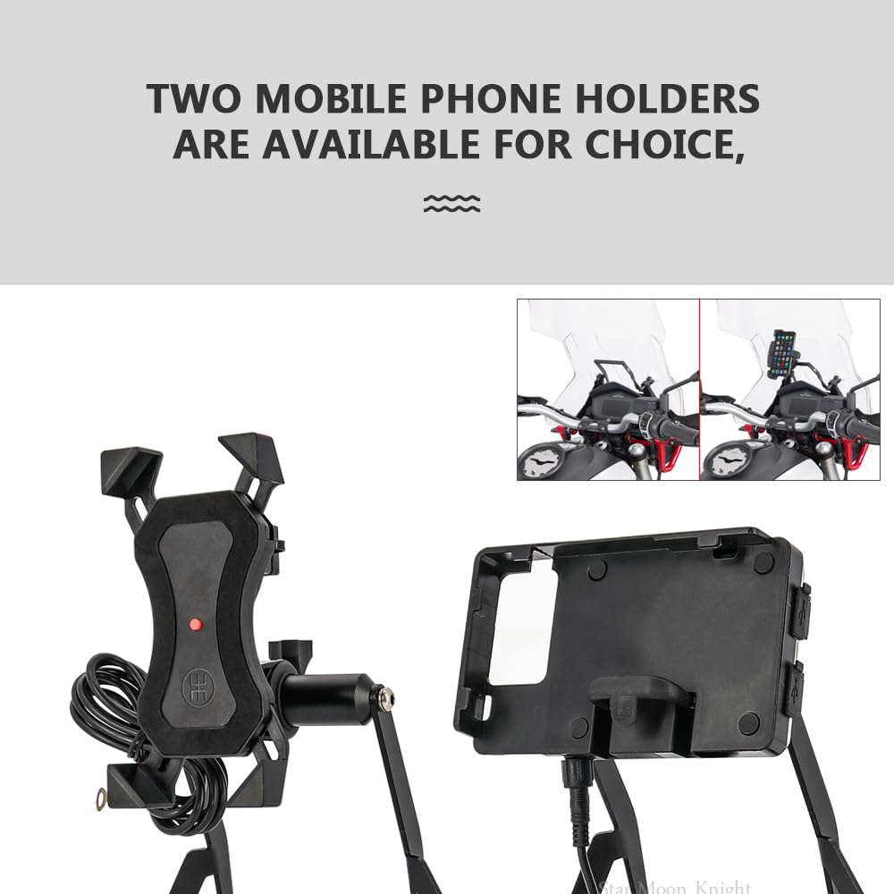 Motocyklowy uchwyt nawigacyjny GPS Stojak na telefon pasujący do GUZZI V85 TT V85TT 2019-2020, obsługuje telefon GPS, uchwyt na nawigację motocyklową, uchwyt na telefon komórkowy(USB charging A)