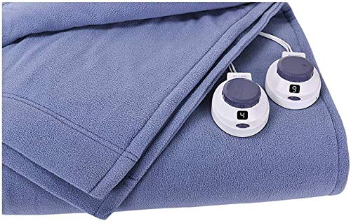 SoftHeat by Perfect Fit | Luxury Micro-Fleece Low-Voltage Electric Heated Blanket (King, Slate Blue)