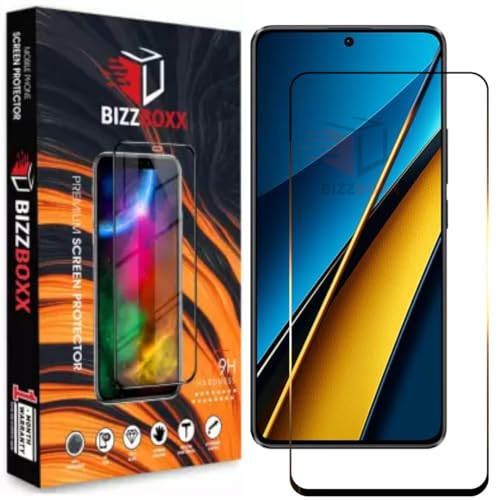 Image of Premium Screen Protector | POCO X6 5G | POCO X6 Pro 5G | Tempered Glass Guard | Anti Static | Full Screen Coverage-Edge to Edge | 9H Hardness | With Easy Installation Kit (Pack of 1)