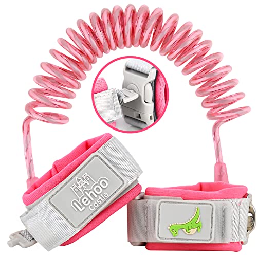 Lehoo Castle Baby Reins Anti Lost Wrist Link,Toddler Reins with Lock for Walking Child Safety Harness Walking Leash for Children Boys and Girls (Pink)