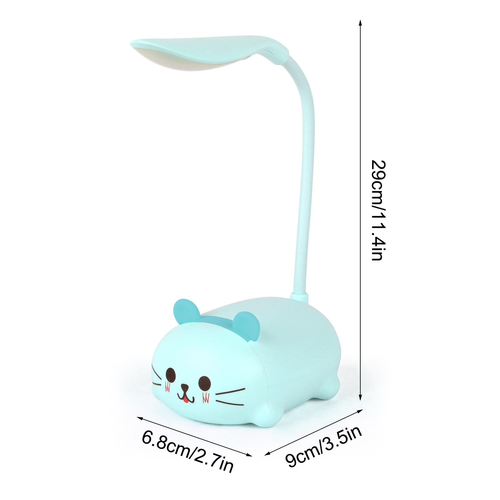 Lampada Da Scrivania A LED A Forma Di Gatto - Ricaricabile USB, Collo Regolabile, Con Supporto Per Cellulare, Regalo Per Bambini - 12
