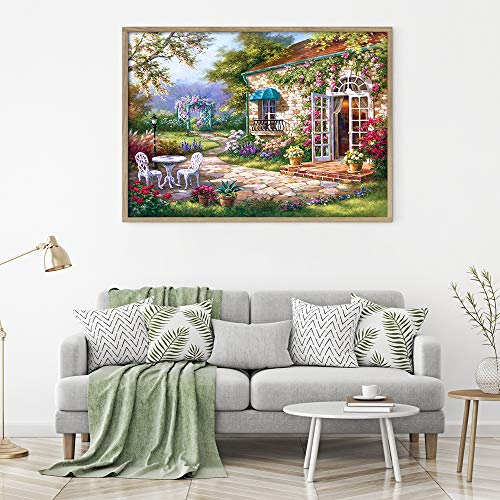 Jigsaw Puzzles 1000 Pieces for Adults | Flower Garden Country Cottage Scenery Jigsaw Puzzles for Teens Elderly | Challenging Family Puzzles Game