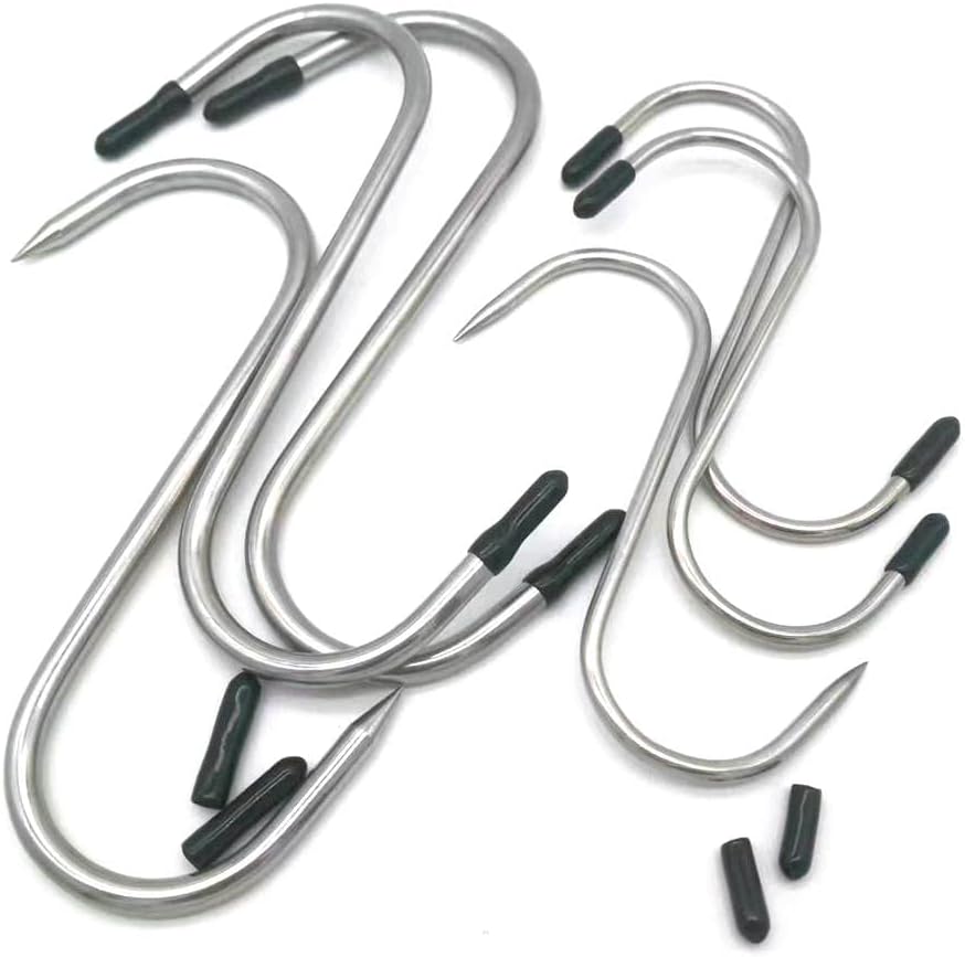 JYMARINE Meat Hooks Stainless Steel S Hooks Metal Hangers