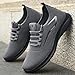 Running Shoes for Men Women Walking Tennis Gym Sneakers Lightweight Breathable Mesh Soft Sole Athletic Sneakers Slip On Casual Fashion Sneaker Outdoor Hiking Footwear Grey