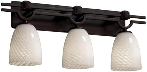 Justice Design Group FSN-8503-10-WEVE-CROM Fusion Collection Argyle 3-Light Bath Bar