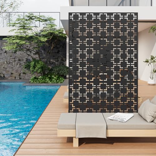 JoanKaren Metal Privacy Screen, 72" h x 47" w, Freestanding Decorative Divider, Extended Height Outdoor Privacy Screen for Balcony, Patio, Deck, Garden, Venetian Blind Style Louvered Panel by JoanKaren - Image 7