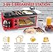 Nostalgia 3-in-1 Breakfast Station - Includes Coffee Maker, Non-Stick Griddle, and 4-Slice Toaster Oven - Versatile Breakfast Maker with Timer - Red