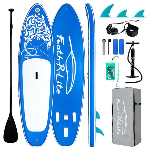 FEATH-R-LITE Inflatable Paddle Board Stand Up Paddleboards for Adults SUP with Premium Accessories...