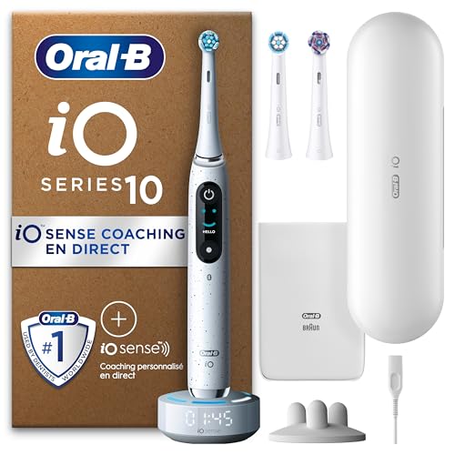 Oral-B iO 10 Brosse A Dents Electrique Blanche, Coaching Et Contrôle De Pression, 7 Modes De...