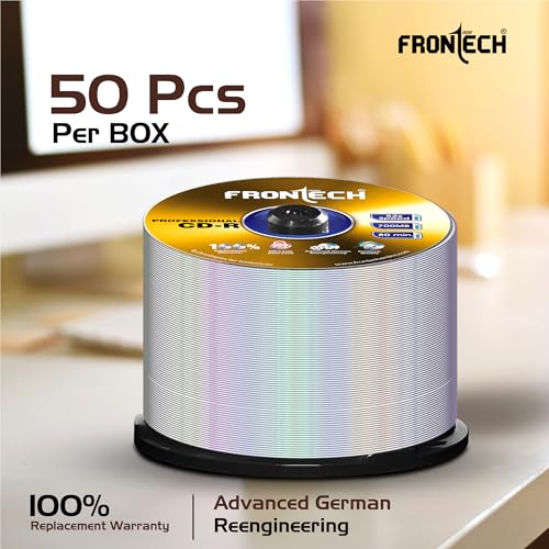 FRONTECH CDR 700MB Media 80 Mins 52X Speed - Pack of 50, Professional CD-R with Advanced German Technology, (CDR-0002) - Image 5