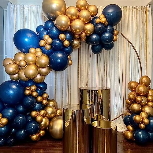 Image of Navy Blue Balloons Different Sizes, 113 Pcs 12 /10 /5 Inch Dark Blue Balloon Arch Garland Kit, Matte Navy Night Blue Helium Latex Balloons Set for Men Birthday Baby Shower Christening Party Decorations