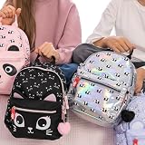 Back2Fun - Plecak szkolny mini 5L dla chłopców i dziewcząt, lekki, z praktycznymi przegrodami, świetny wybór do przedszkola i dziecka, Srebrny, 195 x 95 x 265 mm