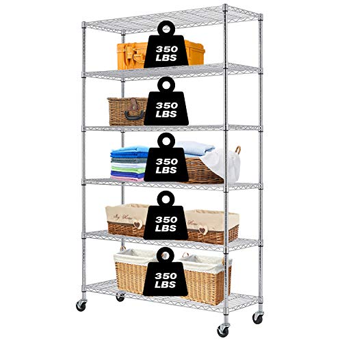 HCB 6-Tier Storage Shelf Heavy Duty Wire Shelving Unit 82