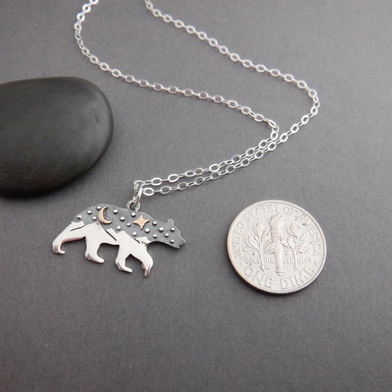Collier ours argent 925 et bronze cadeau idéal symbole de force - 2