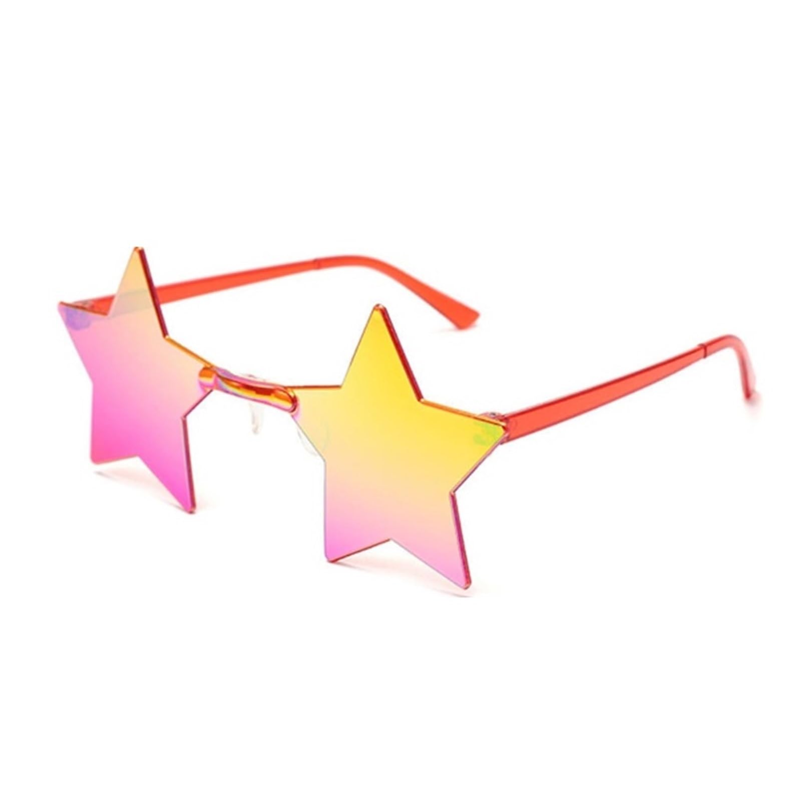 20Pcs Thin Slice Star Sunglasses Ocean Color Frameless Personality Dazzle Ball Candy Pentagram For Night Out Party(Color 1)