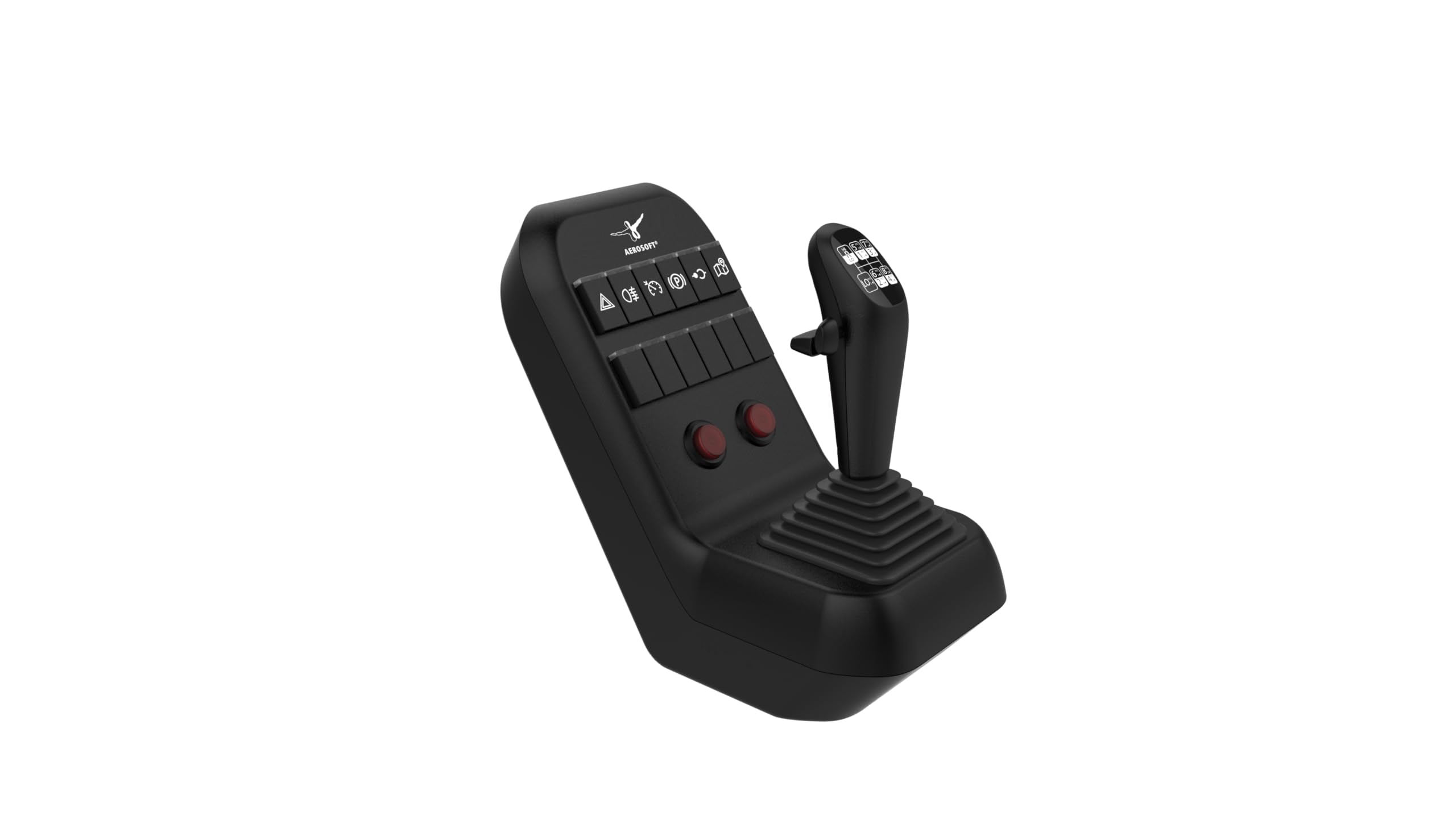 Aerosoft Truck & Bus Wheel System – Volante profesional con Force Feedback para simuladores de camiones y autobuses en PC con pedalera de 3 pedales y palanca de cambios realista