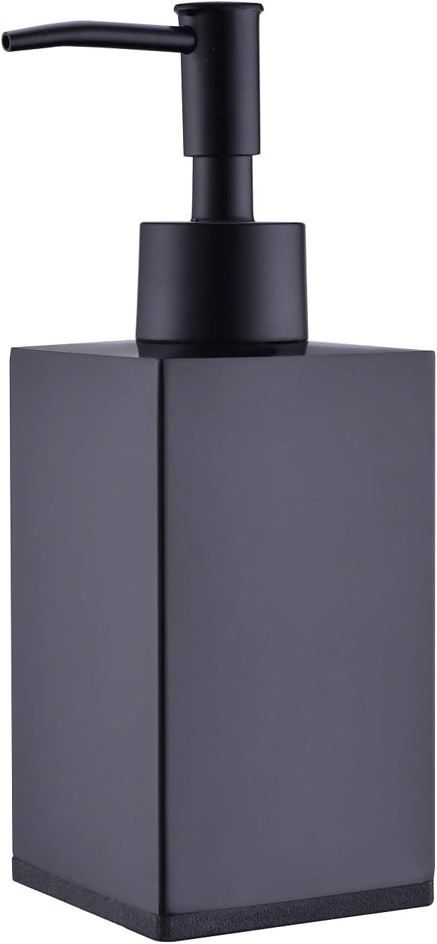 Soap Dispenser with 304 Stainless Steel Pump and Bottle 12OZ, Hand Soap Dispenser for Bathroom,Dish Soap Dispenser for Kitchen Refillable and Rust-Resistant, Black