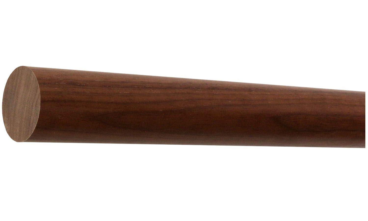 TIBU Nussbaum Holz Handlauf Geländer 30-500cm Wandhandlauf Wand Treppe, Länge: 1900 mm / 190 cm / 1,9 m Enden:gekappt (sägerau)