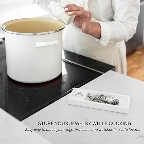 Miniatura 3 de Shinery Bandeja de joyería, organizador para tocador y mesita de noche, decoración estética de habitación, soporte para aretes, cuenco para llaves