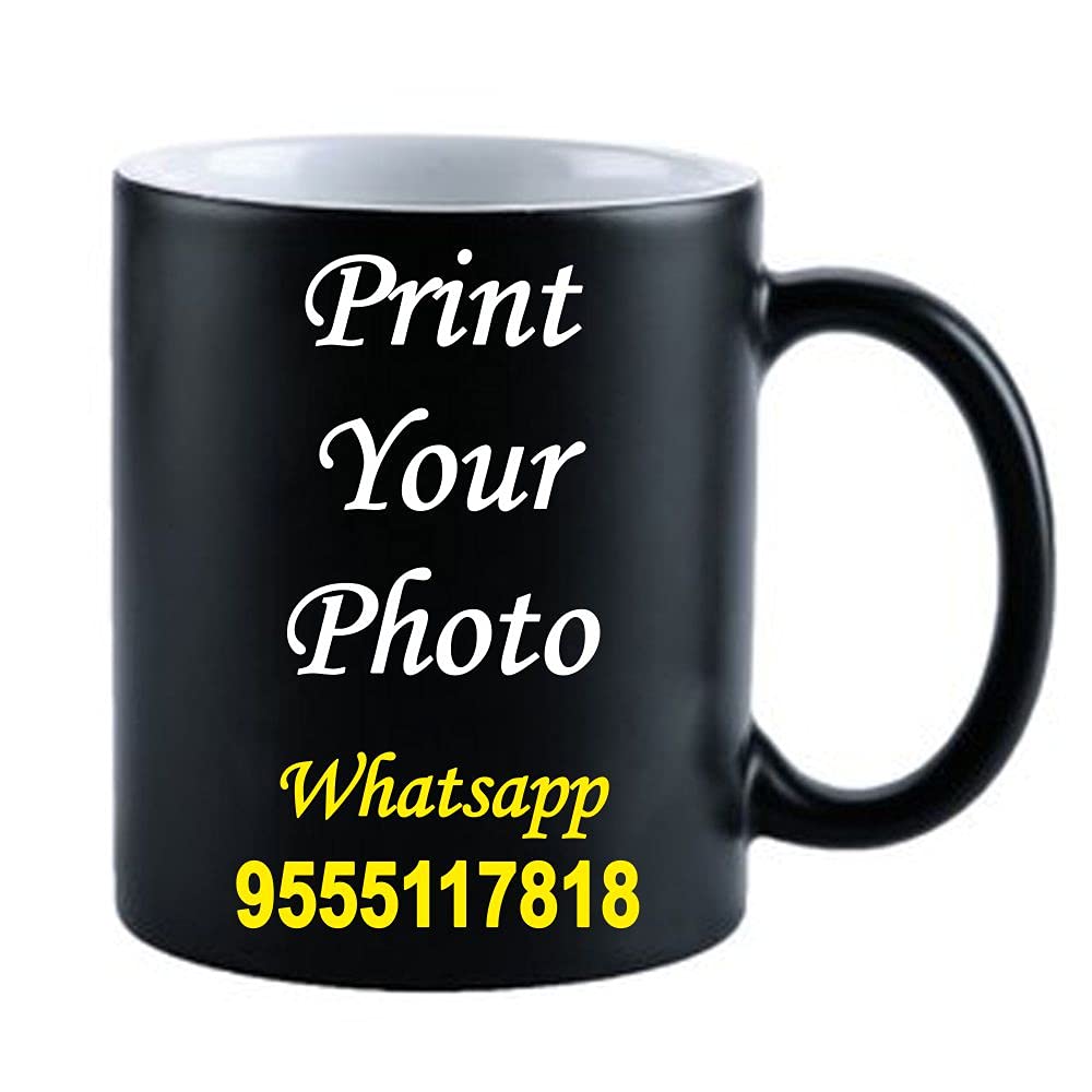 SHRI KRISHNA Personalized Black Magic Coffee Mug Photo Print Coffee Mug Special Birthday Gift (Ceramic)