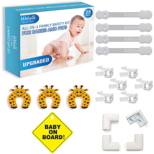 Baby Proofing Kit 18 Pcs - Baby Home Safety All-in-one Solution with Hidden Cabinet Locks, Adjustable Strap Latches, Corner Guards and Finger Pinch Guards(Blue Seal) Baby Proofing Kit 18 Pcs - Baby Home Safety All-in-one Solution with Hidden Cabinet Locks, Adjustable Strap Latches, Corner Guards and Finger Pinch Guards(Blue Seal)