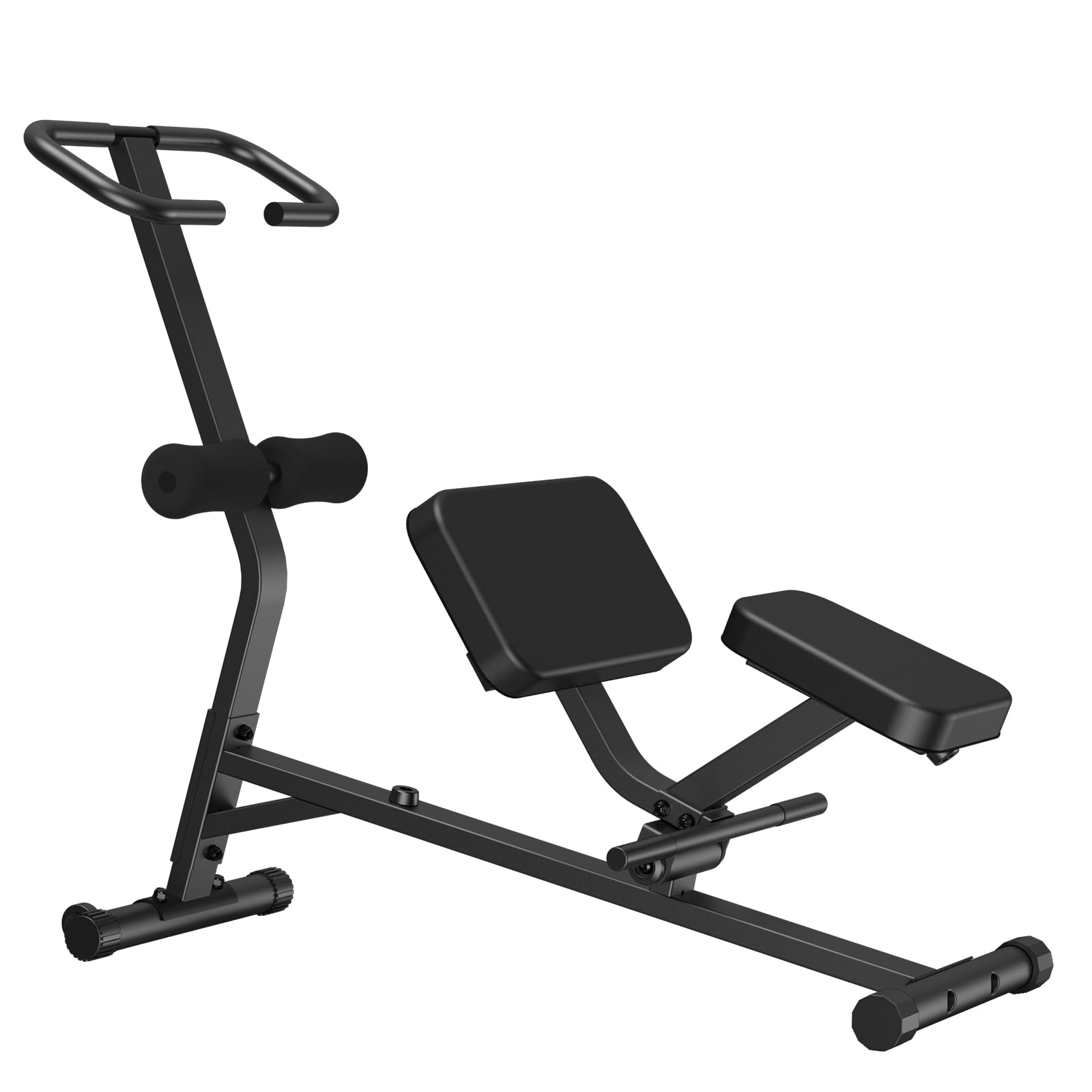 Máquina de estiramiento de cuerpo completo con asiento acolchado, múltiples posiciones de agarre de mango, para entrenamiento de núcleo, parte inferior del cuerpo y flexibilidad