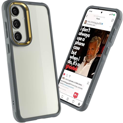 Image of Ghostek Covert Samsung Galaxy S24 Plus Clear Case with Military Grade Shockproof Protection, Non-Slip Grip, Protective Silicone Phone Cover Designed for 2024 Galaxy S24+ (6.7 inch) (Gray)