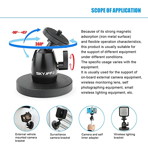 Magnetic Camera Stand Magnetic Foot Mini Ball Head Heavy Duty Metal Securely Attaches To Steel Or Other Magnetic Surfaces #TOP3