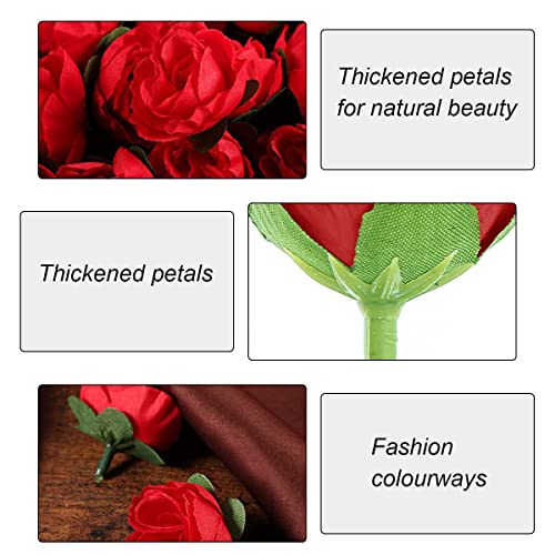 Fake Rose Flower Heads, 50 Pack Artificial Red Rose Flower Heads - Image 3