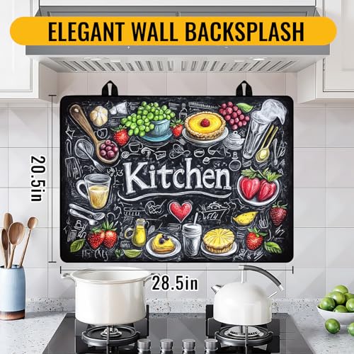 Image of Stove Top Cover for Electric Stove, Glass Stove Top Cover, 28.5x20.5 inch | Heat Resistant Foldable Scratch-Resistant Anti-Slip Rubber Coating