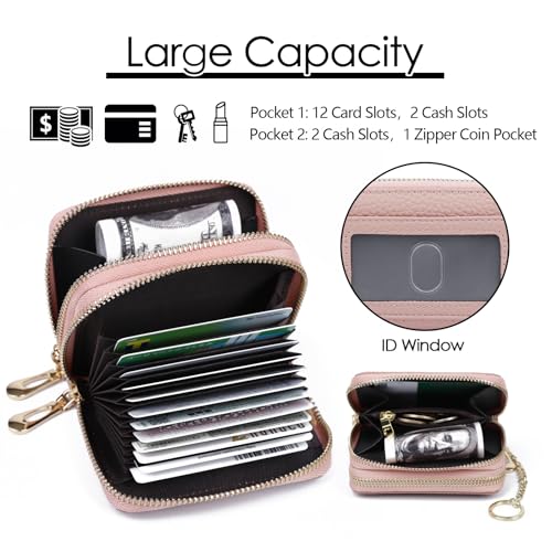 Image of imeetu Rfid Credit Card Holder,Genuine Leather Businese Card Case,Rfid Blocking Wallet for Women & Men