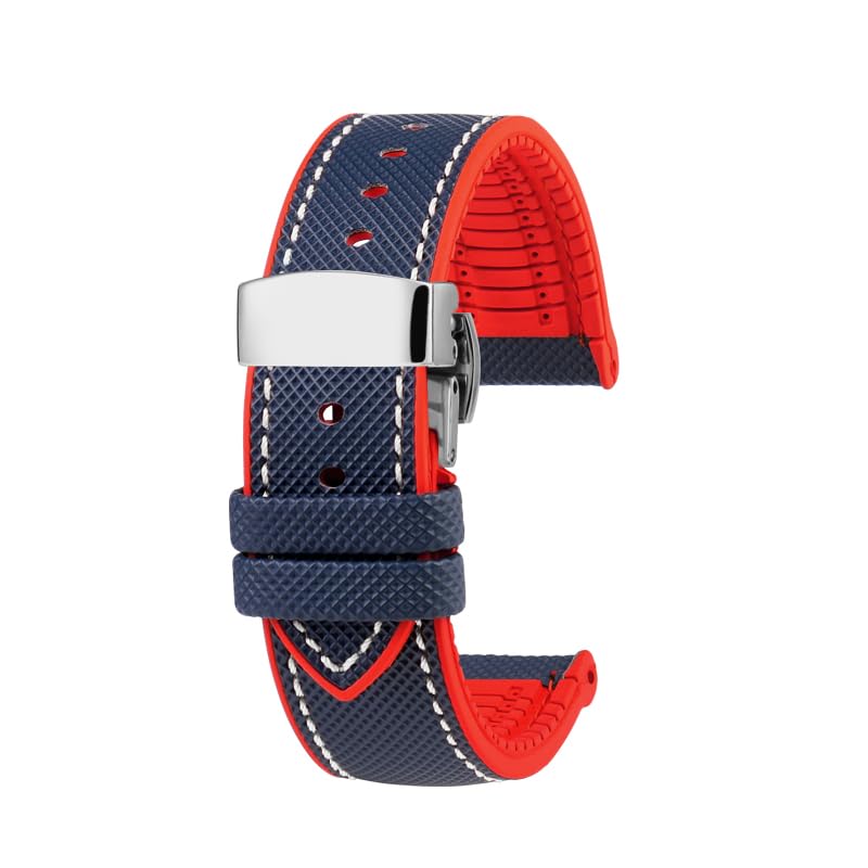 Bracelet caoutchouc fluoré pour montre Blancpain Fifty Fathoms, souplesse FKM et robustesse 23mm