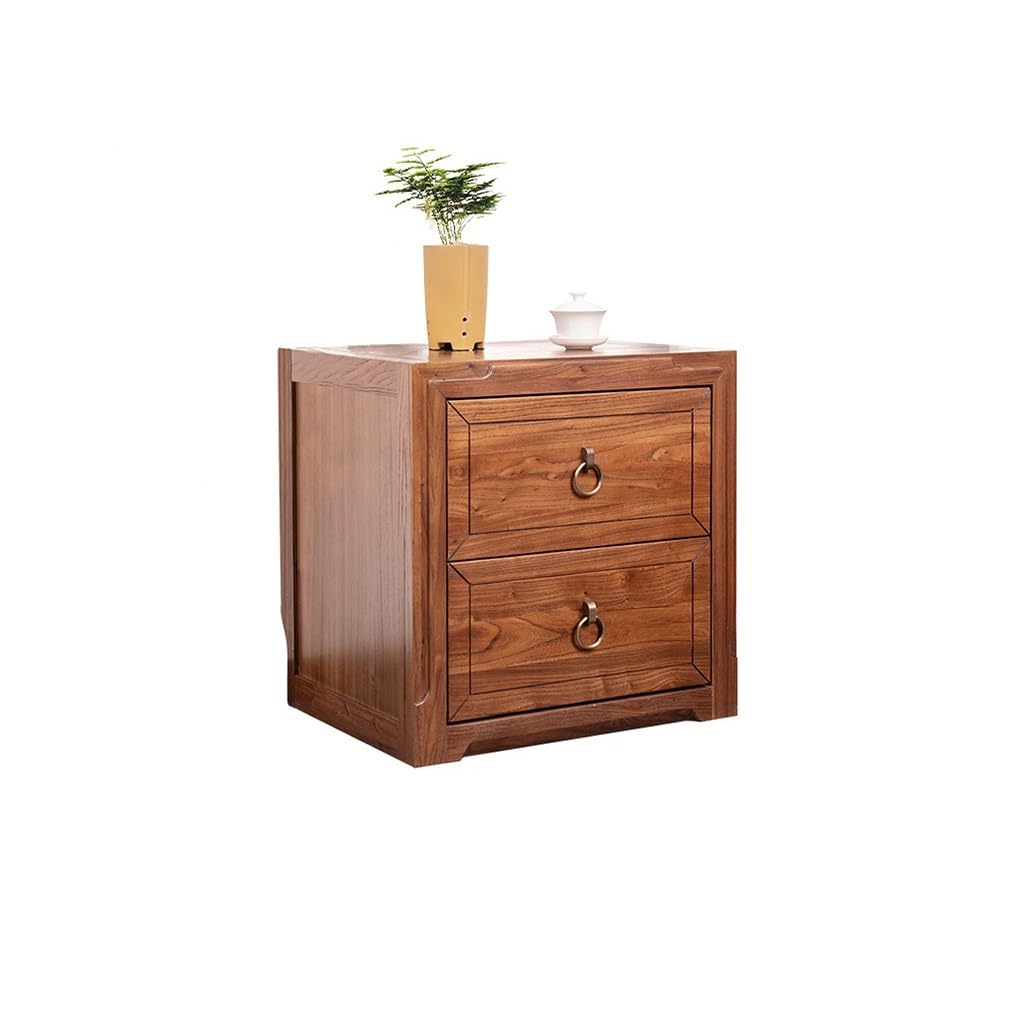 GFHTRELY Couch Desk Chinese Style Wooden Bedside Table Simple Home Zen Bedroom Storage Bedside Cabinet Small Table