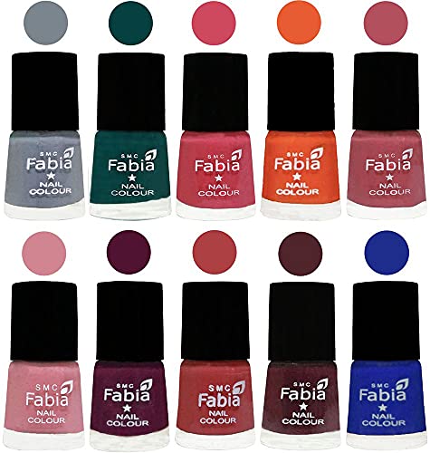 Image of ALL IN ONE (PACK OF 10), Long Lasting Glossy Nail Polish, 6 ml Each, All Vibrant Colours,02088