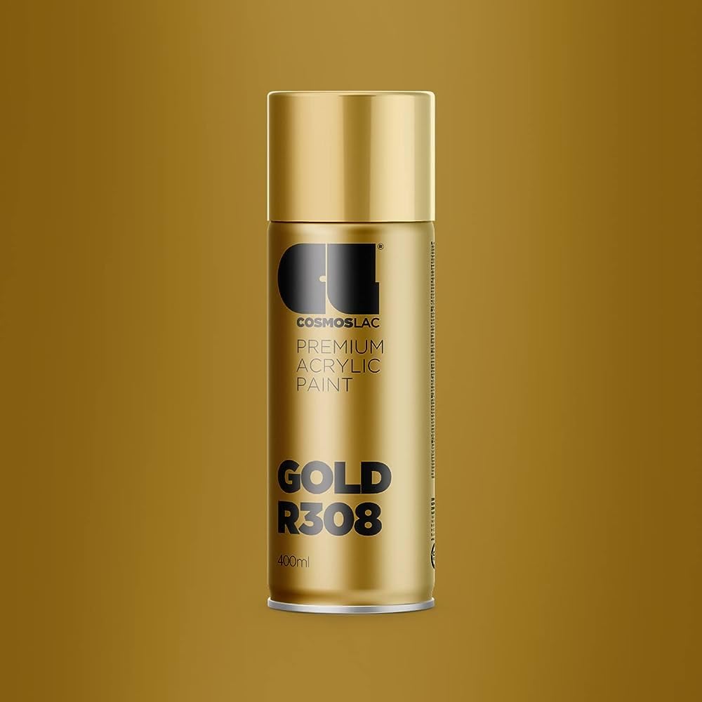 Cosmos LAC Acrylic Paint Spray Can for DIY Projects Spray Paint, 400 ml (R308 GOLD)-image-41