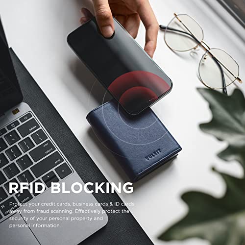Image of VULKIT Card Holder Wallet with Coin Pocket Magnetic Closure Pop Up Cards With ID Window Leather Wallet for Cash & Credit Cards | with Coin Pocket