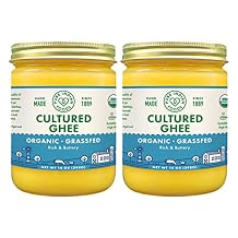 Grassfed Organic Cultured Ghee - by Pure Indian Foods, 14 oz, Pasture Raised, Lactose Free, Gluten-Free, Non-GMO, Paleo, Keto-Friendly, Batch Tested for Casein and Whey Pack of 2