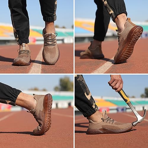 Image of Drecage Steel Toe Safety Shoes for Women Men Work Shoes Industrial & Construction Sneakers Puncture Proof Lightweight Working Shoes