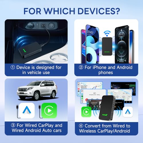 Image of Carlinkit 5.0 Wireless CarPlay /Android Auto Adapter USB for Factory Wired Cars (Model Year: 2015 to 2026), Convert Wired Apple CarPlay & Android Auto to Wireless Dongle, Fit in-Dash Navigation