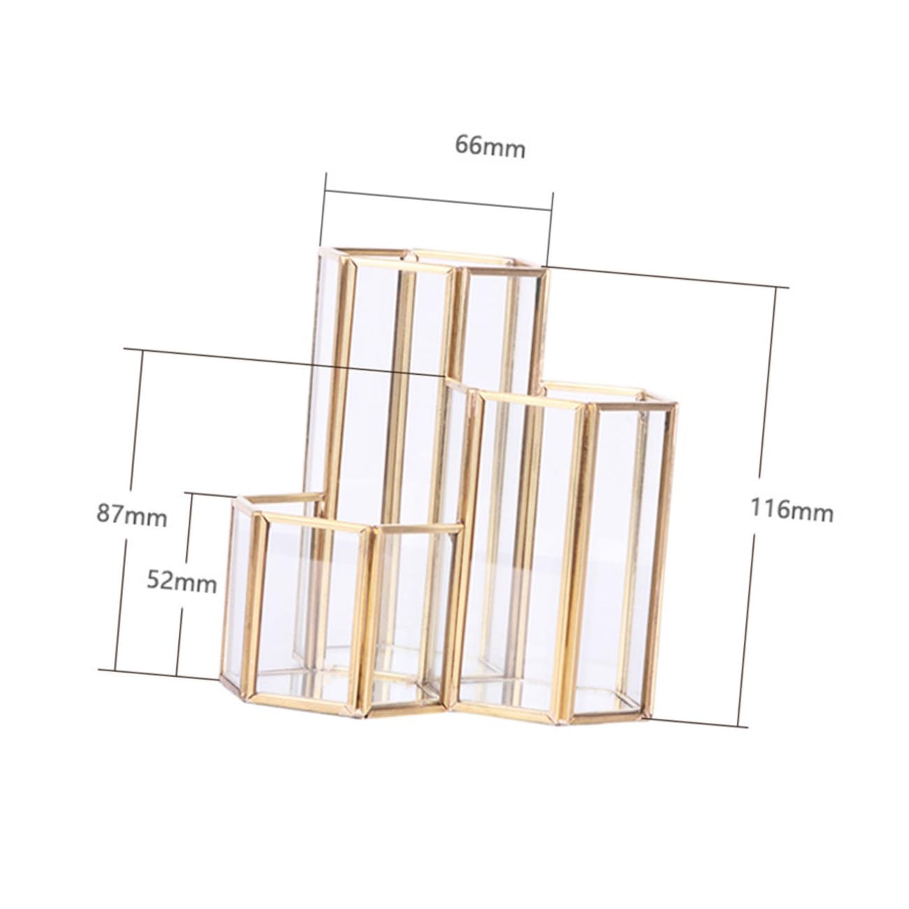 SHINEOFI Stiftebehälter Sechseckig Tisch Goldfarben Stiftehalter Stifteorganizer Schreibtisch Zubehör Leicht Modern Design