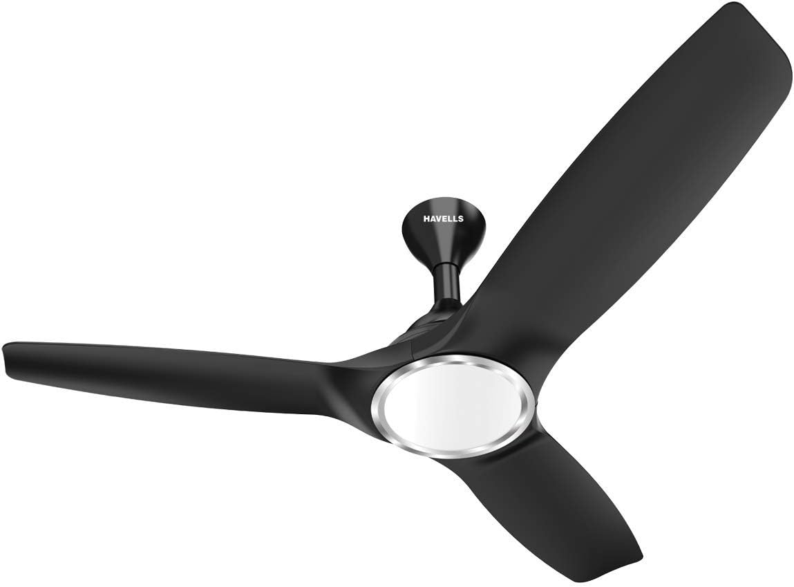 Havells 1250mm Stealth Underlight BLDC Ceiling Fan | Remote Controlled, High Air Delivery Fan | 5 Star Rated, Upto 60% Energy Saving, 2 Year Brand Warranty | (Pack of 1, Black)
