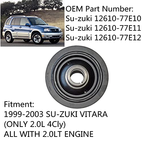 12610-77E12 Harmonic Balancer Crankshaft Pulley Replacement For 1999-2003 Suzuki Vitara 2.0L With 2.0Lt Engine #TOP1