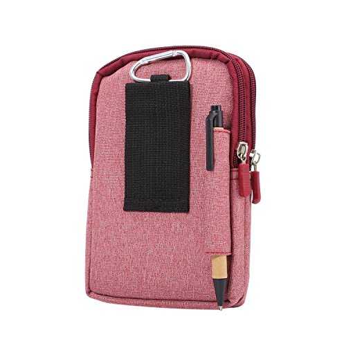 Cell Phone Belt Clip Holder Men, Cell Phone Waist Pack Mens, Vertical Cell Phone Pouch with Belt Clip Holster Sport Travel Carrying Case Wallet Purse with Card Slots Coin Pocket Handbag Carabiner Hook - Image 3
