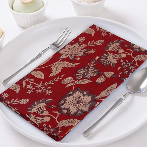 Image of Indian Cotton Cloth Napkins Hand Block Print Hand Made Size Assorted Color and Printed Home Decor Indian Eco Friendly Mix Dinner Napkins (10X10 inch)