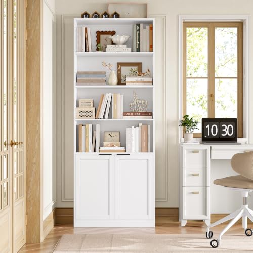 FirFurd Bibliothèque Meuble de Rangement 186cm avec 6 Étagères Blanc – vue 9